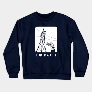 Fun with popular towers. For tourists in Paris and Pisa Crewneck Sweatshirt